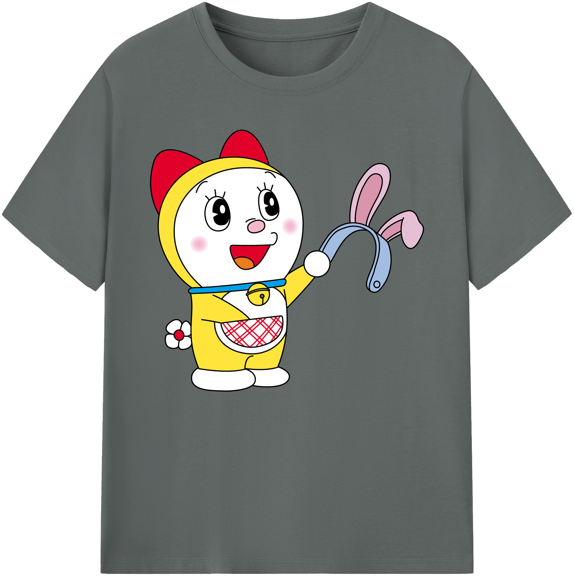 （画像用） ドラえもん ドラミ Doraemon Dorami 綿100％ メンズ半袖Tシャツ｜肌触りやわらか＆通気性